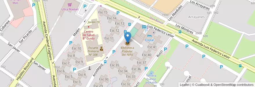 Mapa de ubicacion de Biblioteca Popular del Niño en 아르헨티나, 리오네그로주, Departamento Adolfo Alsina, Viedma, Viedma.