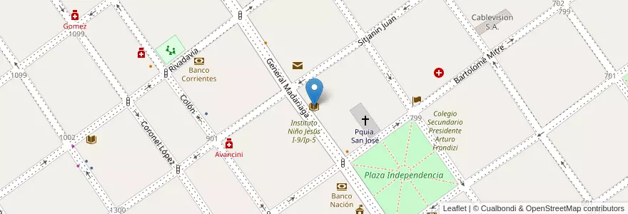 Mapa de ubicacion de Biblioteca Popular Domingo Faustino Sarmiento en 阿根廷, Corrientes, Departamento Paso De Los Libres, Municipio De Paso De Los Libres.