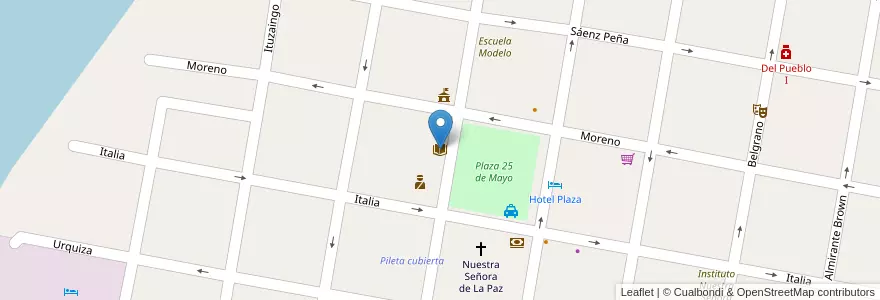 Mapa de ubicacion de Biblioteca Popular Domingo Faustino Sarmiento y Sociedad de Fomento Educacional en Arjantin, Entre Ríos, Departamento La Paz, Distrito Estacas, La Paz.