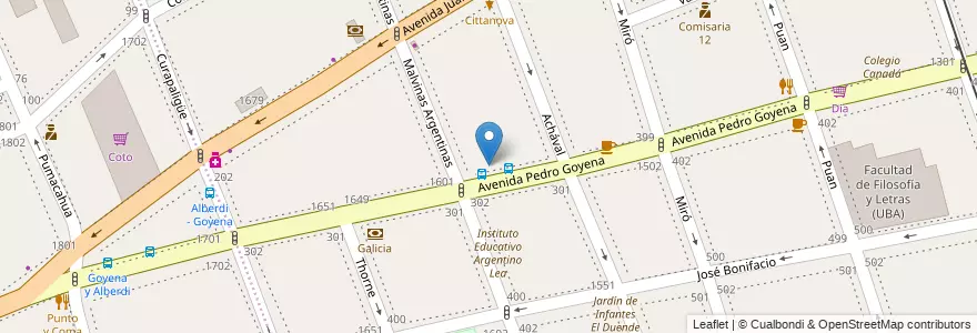 Mapa de ubicacion de Biblioteca Popular "Dr. Tristán J González", Caballito en Argentinië, Ciudad Autónoma De Buenos Aires, Comuna 7, Buenos Aires, Comuna 6.