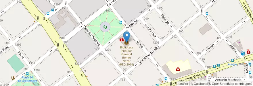 Mapa de ubicacion de Biblioteca Popular General Benito Nazar (REG.2014), Villa Crespo en Argentina, Ciudad Autónoma De Buenos Aires, Buenos Aires, Comuna 6.