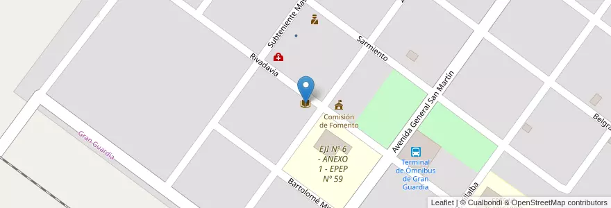 Mapa de ubicacion de Biblioteca Popular Gran Guardia en الأرجنتين, Formosa, Departamento Formosa, Municipio De Gran Guardia, Gran Guardia.
