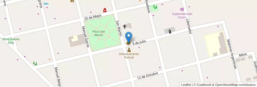 Mapa de ubicacion de Biblioteca Popular Jorge Luis Borges en 阿根廷, 布宜诺斯艾利斯省, Partido De Lincoln.