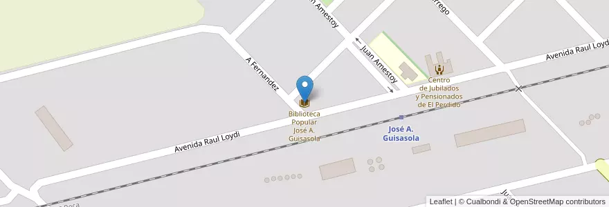 Mapa de ubicacion de Biblioteca Popular José A. Guisasola en 아르헨티나, 부에노스아이레스주, Partido De Coronel Dorrego.