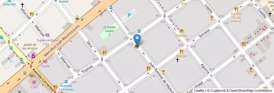 Mapa de ubicacion de Biblioteca Popular Jose Ingenieros, Villa Crespo en Argentinië, Ciudad Autónoma De Buenos Aires, Buenos Aires, Comuna 15.