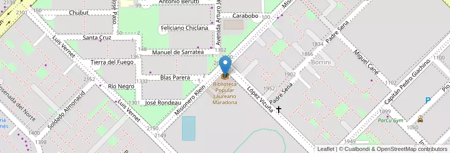 Mapa de ubicacion de Biblioteca Popular Laureano Maradona en 아르헨티나, Chaco, Departamento San Fernando, Resistencia, Resistencia.