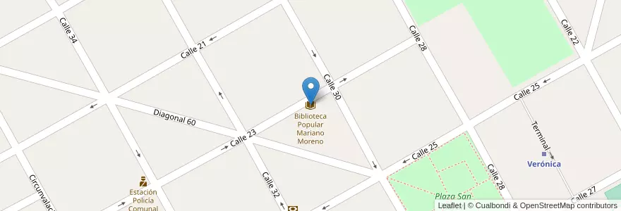 Mapa de ubicacion de Biblioteca Popular Mariano Moreno en Argentina, Buenos Aires, Partido De Punta Indio.
