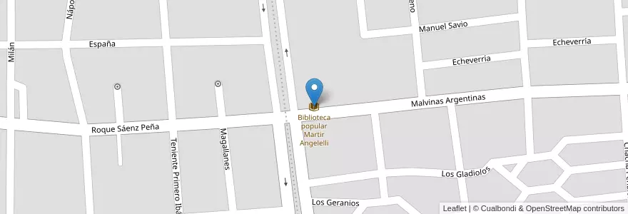 Mapa de ubicacion de Biblioteca popular Martir Angelelli en Arjantin, La Rioja, Departamento Capital, La Rioja.