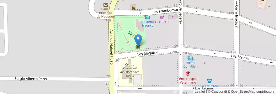 Mapa de ubicacion de Biblioteca Popular Osvaldo Bayer en Argentinië, Chili, Neuquén, Departamento Los Lagos, Villa La Angostura, Villa La Angostura.