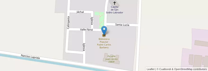 Mapa de ubicacion de Biblioteca Popular Padre Carlos Barbero en آرژانتین, San Juan, شیلی, San Martín.