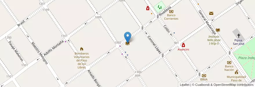 Mapa de ubicacion de Biblioteca Popular Profesor Alejandro M./ Schenone en الأرجنتين, Corrientes, Departamento Paso De Los Libres, Municipio De Paso De Los Libres.