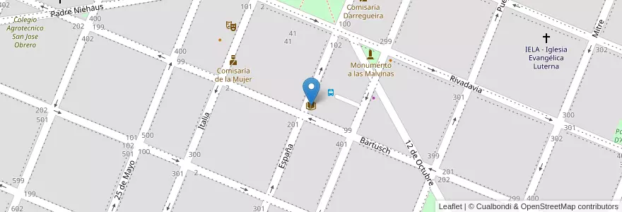 Mapa de ubicacion de Biblioteca Popular Sur en Argentina, Buenos Aires, Partido De Puan, Darregueira.
