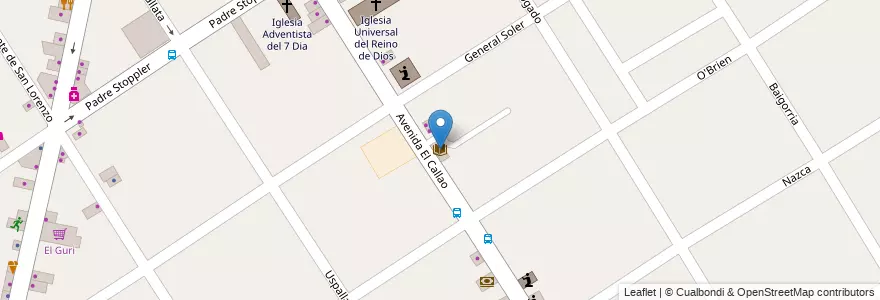 Mapa de ubicacion de Biblioteca Popular Willam C. Morris en 阿根廷, 布宜诺斯艾利斯省, Partido De Malvinas Argentinas, Grand Bourg.