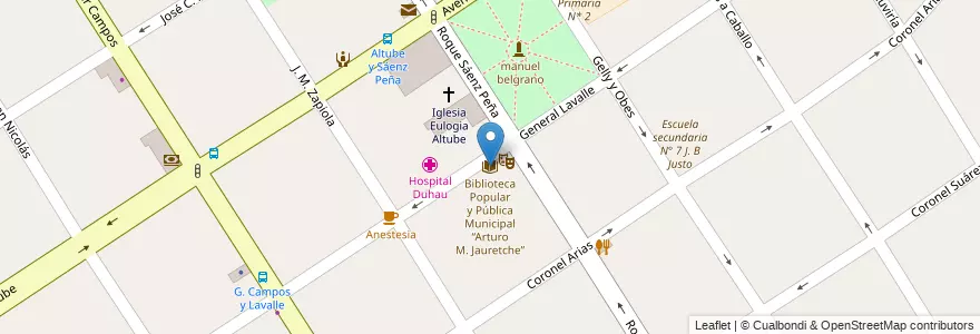 Mapa de ubicacion de Biblioteca Popular y Pública Municipal “Arturo M. Jauretche” en Аргентина, Буэнос-Айрес, Partido De José C. Paz.