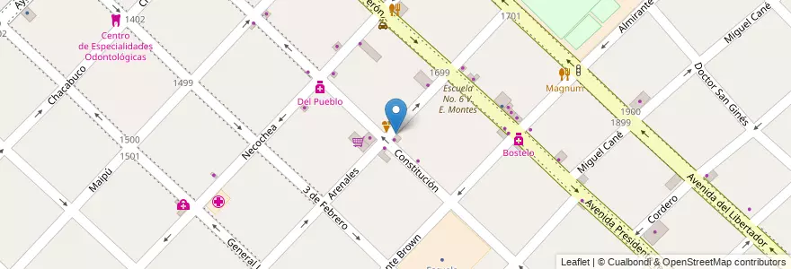 Mapa de ubicacion de Biblioteca Popular en Arjantin, Buenos Aires, Partido De San Fernando, San Fernando.