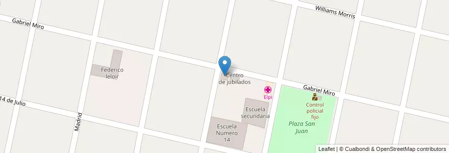 Mapa de ubicacion de Biblioteca publica en アルゼンチン, ブエノスアイレス州, Partido De Morón, Castelar.