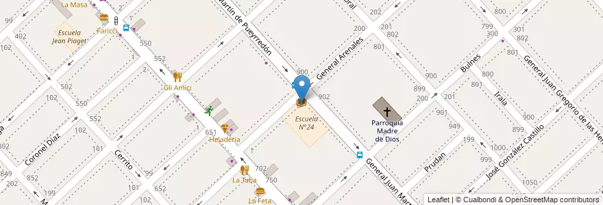 Mapa de ubicacion de Biblioteca Publica Almafuerte en Arjantin, Buenos Aires, Partido De La Matanza, Ramos Mejía.