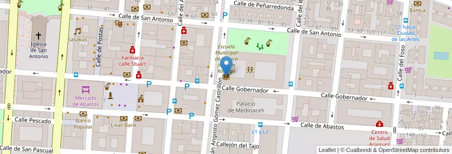Mapa de ubicacion de Biblioteca Pública Álvarez de Quindós en スペイン, マドリード州, Comunidad De Madrid, Las Vegas, Aranjuez.