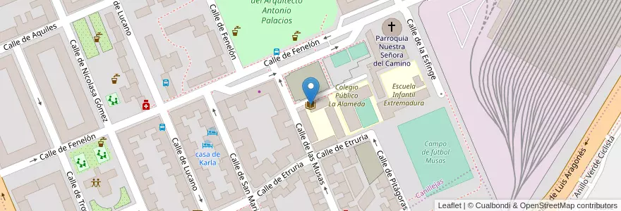 Mapa de ubicacion de Biblioteca Pública Canillejas en Espagne, Communauté De Madrid, Communauté De Madrid, Área Metropolitana De Madrid Y Corredor Del Henares, Madrid.