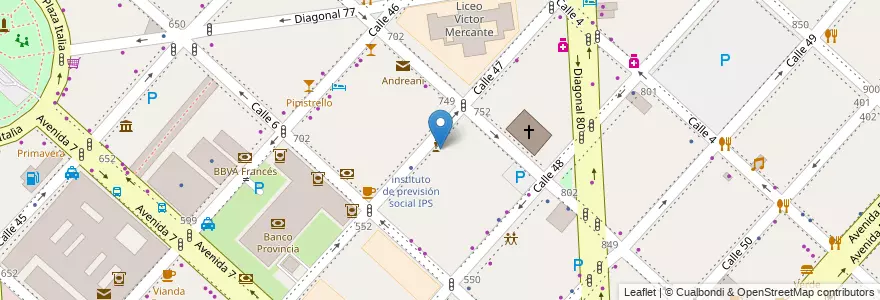 Mapa de ubicacion de Biblioteca Pública Central Ernesto Sabato, Casco Urbano en Argentina, Buenos Aires, Partido De La Plata, La Plata.