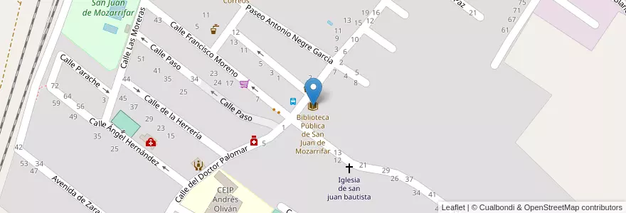 Mapa de ubicacion de Biblioteca Pública de San Juan de Mozarrifar en スペイン, アラゴン州, サラゴサ, Zaragoza, サラゴサ.