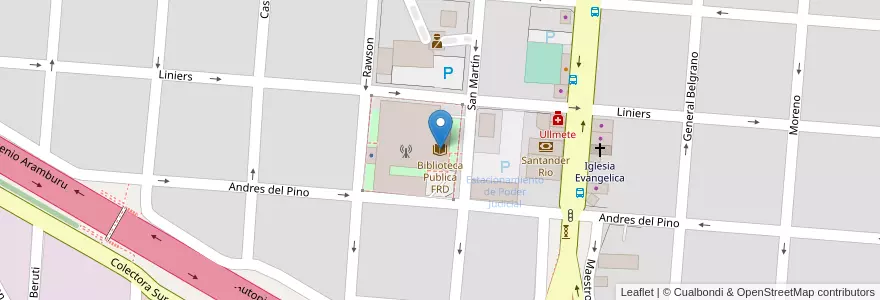 Mapa de ubicacion de Biblioteca Publica FRD en Argentinië, Buenos Aires, Partido De Campana.
