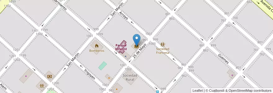 Mapa de ubicacion de Biblioteca Pública Manuel Vilardaga en Arjantin, Buenos Aires, Partido De Ayacucho, Ayacucho.
