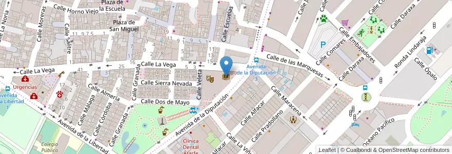 Mapa de ubicacion de Biblioteca Pública Municipal en España, Andalucía, Granada, Comarca De La Vega De Granada, Atarfe.