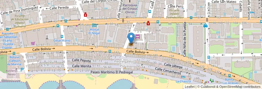 Mapa de ubicacion de Biblioteca Pública Municipal Bernabé Fernández-Canivell en Espagne, Andalousie, Malaga, Málaga-Costa Del Sol, Málaga.
