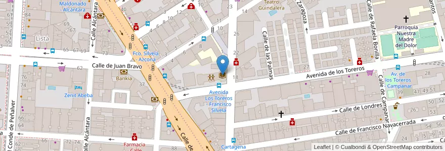 Mapa de ubicacion de Biblioteca Pública Municipal Buenavista en إسبانيا, منطقة مدريد, منطقة مدريد, Área Metropolitana De Madrid Y Corredor Del Henares, مدريد.