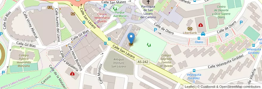 Mapa de ubicacion de Biblioteca Pública Municipal de San Lázaro en İspanya, Asturias, Asturias, Oviedo.