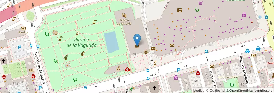Mapa de ubicacion de Biblioteca Pública Municipal José Saramago en إسبانيا, منطقة مدريد, منطقة مدريد, Área Metropolitana De Madrid Y Corredor Del Henares, مدريد.