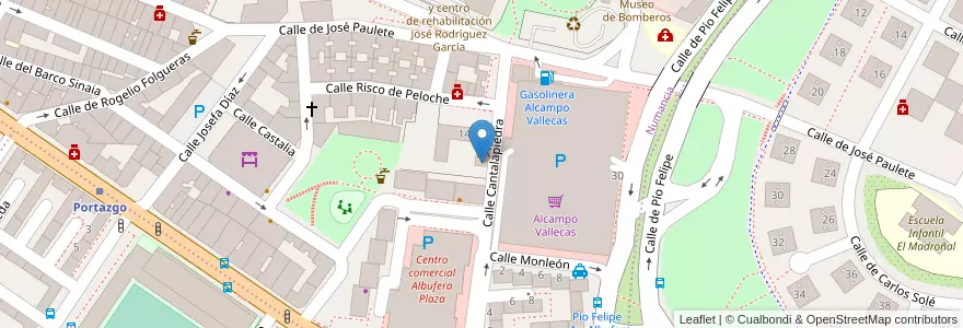 Mapa de ubicacion de Biblioteca Pública Municipal Portazgo en إسبانيا, منطقة مدريد, منطقة مدريد, Área Metropolitana De Madrid Y Corredor Del Henares, مدريد.