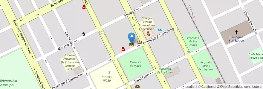 Mapa de ubicacion de Biblioteca Pública Stanislao S. Zeballos en Argentinien, Catamarca, Departamento La Paz, Municipio De Recreo, Recreo.
