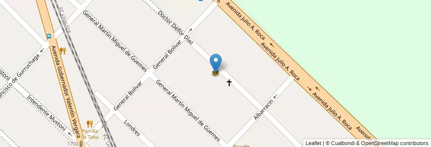 Mapa de ubicacion de Biblioteca Quinquela Martin en Argentinien, Provinz Buenos Aires, Partido De Hurlingham, Hurlingham.