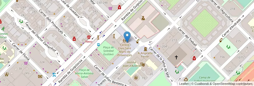 Mapa de ubicacion de Biblioteca Sant Martí de Provençals en Spanien, Katalonien, Barcelona, Barcelonès, Barcelona.