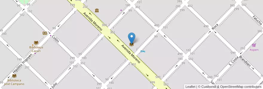 Mapa de ubicacion de Biblioteca Sarmiento en Arjantin, Buenos Aires, Partido De Tres Arroyos, Tres Arroyos.