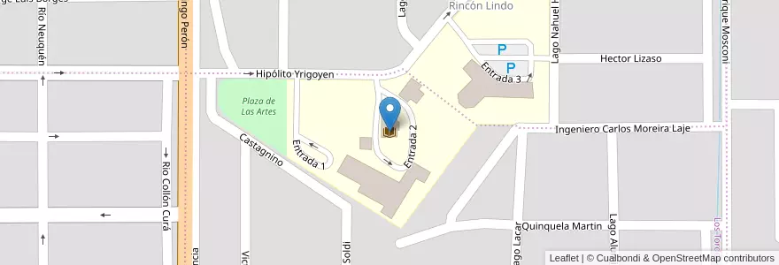 Mapa de ubicacion de Biblioteca UNCo en アルゼンチン, チリ, リオネグロ州, Cipolletti, Departamento General Roca.