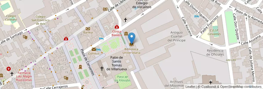 Mapa de ubicacion de Biblioteca Universitaria en اسپانیا, بخش خودمختار مادرید, بخش خودمختار مادرید, Área Metropolitana De Madrid Y Corredor Del Henares, الکالا د هنارس.
