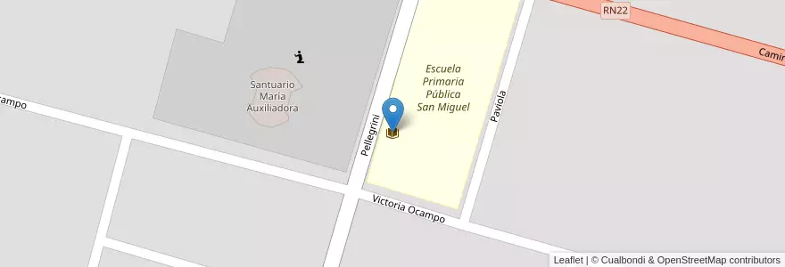 Mapa de ubicacion de Biblioteca y Museo Colegio San Miguel en آرژانتین, استان ریو نگرو، آرژانتین, General Roca, Departamento General Roca, General Roca.