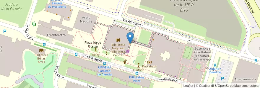 Mapa de ubicacion de Biblioteka en 스페인, Euskadi, Bizkaia, Bilboaldea.