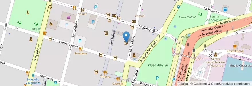 Mapa de ubicacion de bica cambio en Argentine, Santa Fe, Departamento La Capital, Santa Fe Capital, Santa Fe.