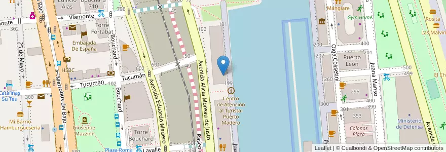 Mapa de ubicacion de Bice Ristorante, Puerto Madero en Argentinien, Ciudad Autónoma De Buenos Aires, Comuna 1, Buenos Aires.