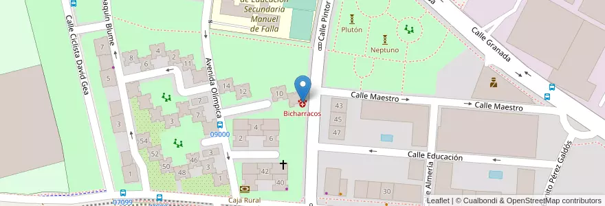 Mapa de ubicacion de Bicharracos en スペイン, マドリード州, Comunidad De Madrid, Área Metropolitana De Madrid Y Corredor Del Henares, Móstoles.