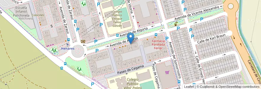 Mapa de ubicacion de Bichines en Spanje, Comunidad De Madrid, Comunidad De Madrid, Área Metropolitana De Madrid Y Corredor Del Henares, San Fernando De Henares.