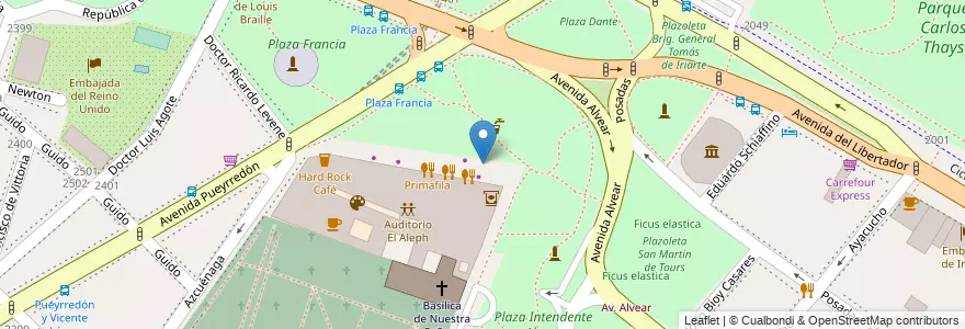 Mapa de ubicacion de Bici Itaú, Recoleta en آرژانتین, Ciudad Autónoma De Buenos Aires, Comuna 2, Buenos Aires.