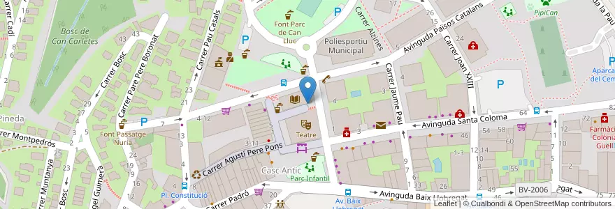 Mapa de ubicacion de Bici Park Biblioteca en Испания, Каталония, Барселона, Баш-Льобрегат, Santa Coloma De Cervelló.