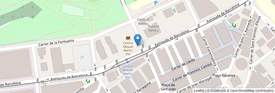 Mapa de ubicacion de Bicibox 013 Centre Miquel Martí i Pol en إسبانيا, كتالونيا, برشلونة, Baix Llobregat, Sant Joan Despí.