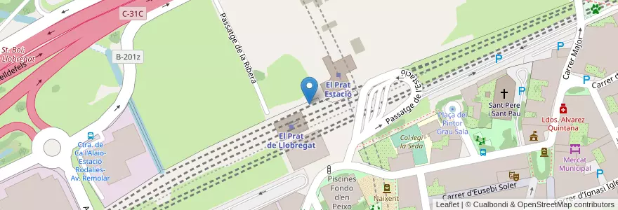 Mapa de ubicacion de Bicibox - El Prat Estació - 082 en 西班牙, Catalunya, Barcelona, Baix Llobregat, El Prat De Llobregat.
