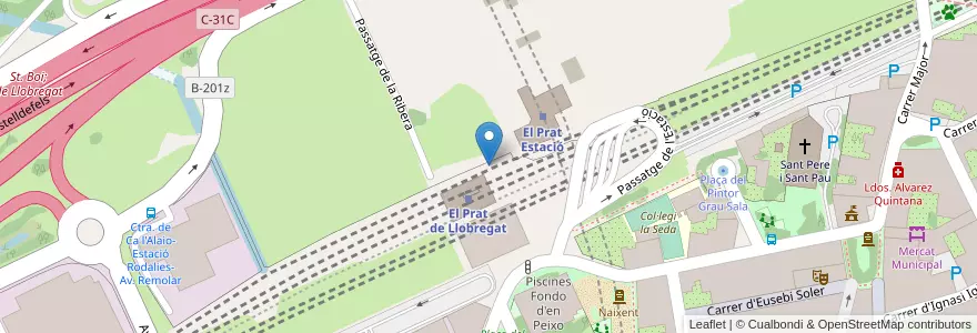 Mapa de ubicacion de Bicibox - El Prat Estació 2 - 083 en 西班牙, Catalunya, Barcelona, Baix Llobregat, El Prat De Llobregat.